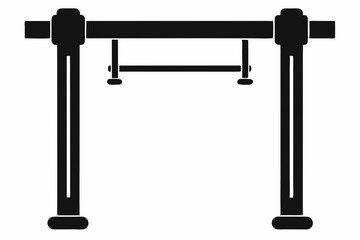 pull up bar line art silhouette vector illustration