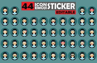 Collection of 44 Editable Nun Emoji Stickers for Digital Communication