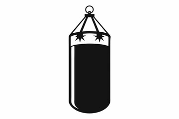 punching bag line art silhouette vector illustration