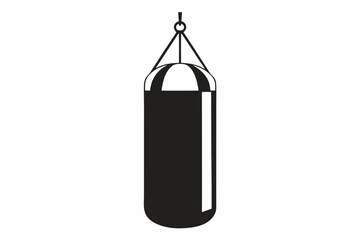 punching bag line art silhouette vector illustration