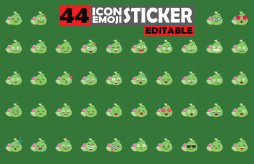 Expressive pear emoji collection diverse set of 44 fruit character stickers
