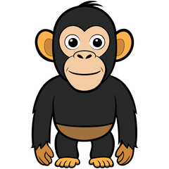 Fototapeta premium Standing chimpanzee vector illustration 