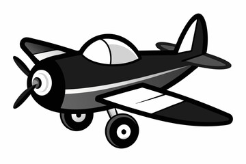 toy plane line art silhouette vector illustration