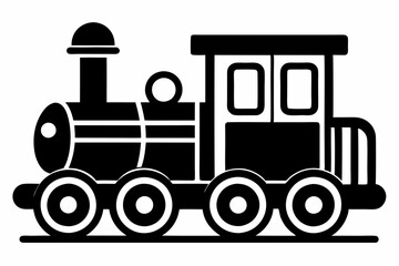 toy train line art silhouette vector illustration