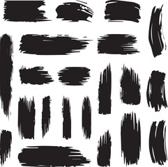 Black brush strock set 