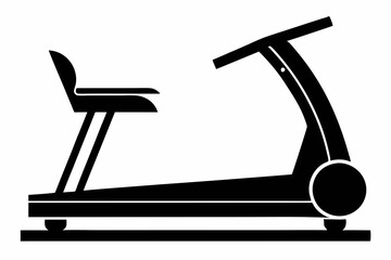 treadmill line art silhouette vector illustration