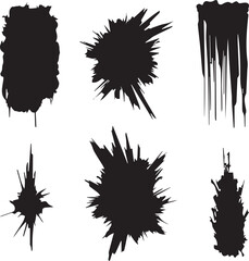 Black brush strock set 