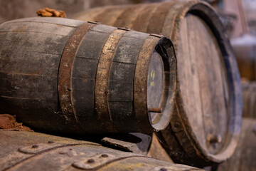 Visit of old caves with oak barrels, wine making on bodegas wineries on volcanic soils of Mount...