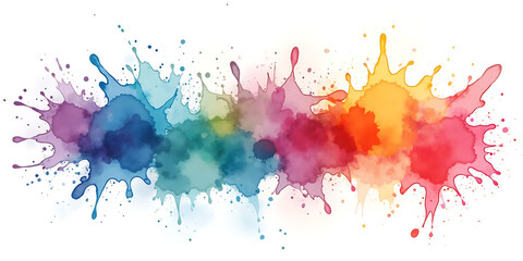 Vibrant Collection of Colorful Watercolor Splash Stains Isolated on White Background for Creative Projects