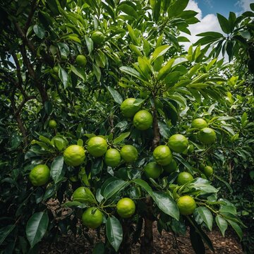 green olives on tree