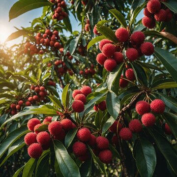 red apples on a tree