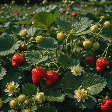 strawberries in the garden