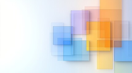 Abstract Colorful Overlapping Squares: A Modern Geometric Design