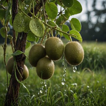 green olives on tree