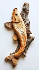 Fish, Animal, Carved Wood Sculpture, Abstract Image, Texture, Pattern Background, Wallpaper, Smartphone Cover and Screen, PC, Laptop, 9:16 and 16:9 Format