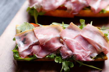 italian parma ham crouton