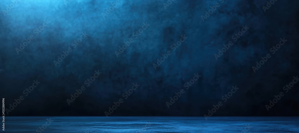 Aufkleber Empty surface illuminating dark blue textured background with copy space