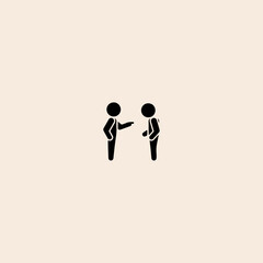 Two People Sign icon flat vector design.
