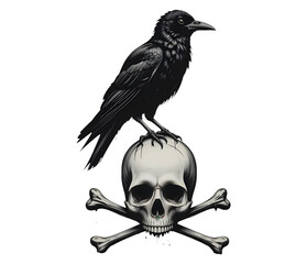 skull and crow