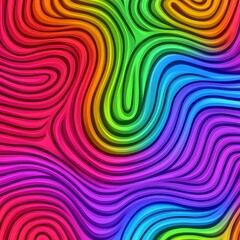 Obraz premium Rainbow Wave Line Pattern
