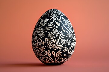 Polish pisanka showcasing intricate folk patterns on black eggs in spring