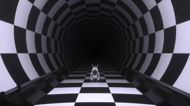 Cyber Rabbit Hole Tunnel - Loop - Fantasy Wonderland Immersive Appeal Background