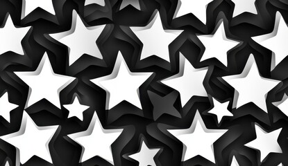 Obraz premium Abstract black and white vector background pattern with repeating star shapes, gradient effect Generative AI