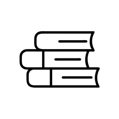 Stack of books icon in black outline style