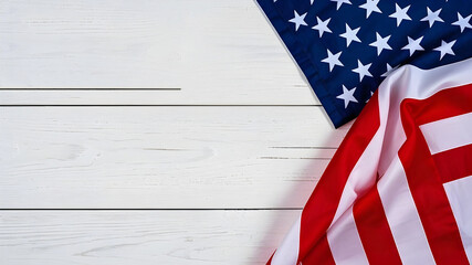 Fototapeta premium Independence Day background an American flag and happy 4th July.