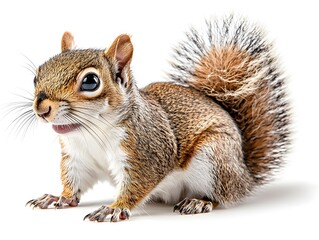 Obraz premium Chunky Squirrel with Glowing Cheeks Filled with Nuts Bushy Tail Curling Elegantly