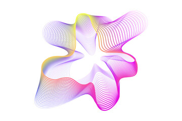 Neon sound waves. Sound lines, radial spectrum. Vector colorful cover for a musical poster and album. Radial spectrum.