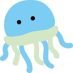 귀여운 수중 생물 어린 해파리 