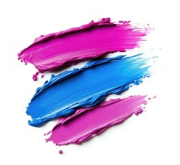 Bold, vibrant lip colors smudged, creating a striking design