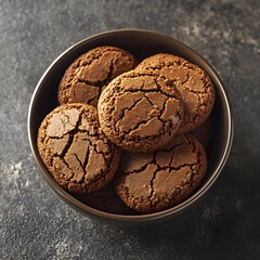 Fototapeta premium Delicious Chocolate Almond Biscotti Cookies in Bowl