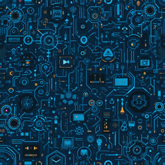 Abstract technology background. . Oil paint illustration.