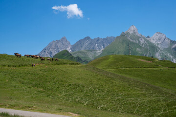 Col du Tourmalet in the Pyrenees mountains in France