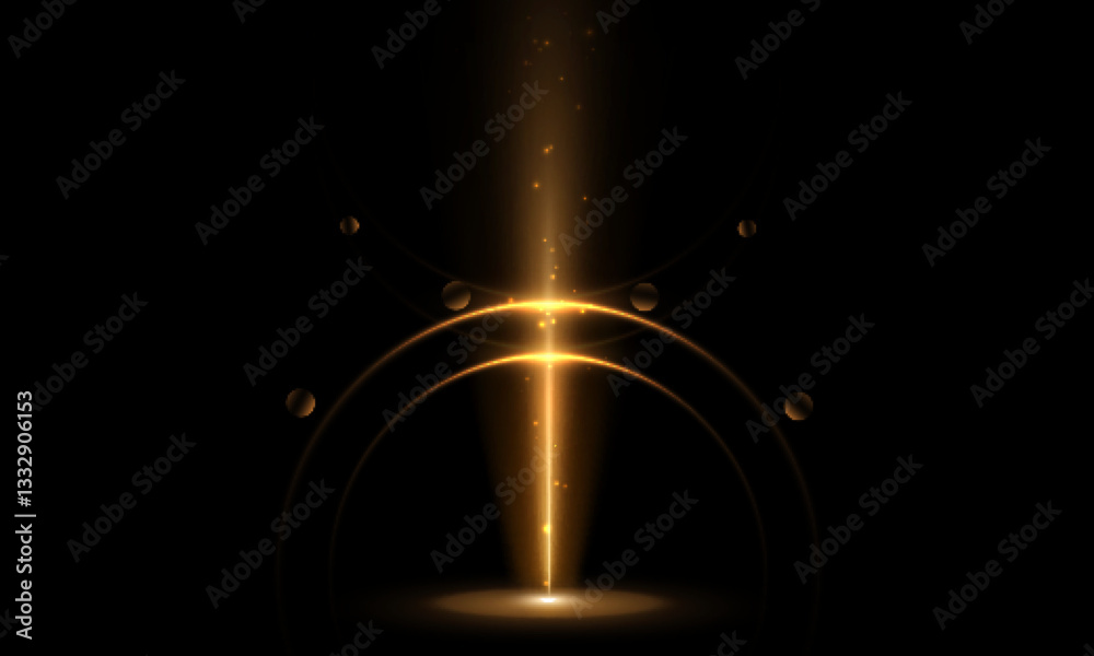 Leinwandbilder light element of bright golden glow beam. futuristic glow effect for game interface design. vector