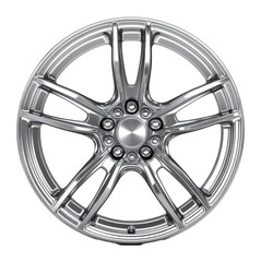 Obraz premium Chrome Wheel Design. Shiny Metal Rim. Car Part Detail. Modern Style. Auto Component. Transparent PNG. Isolated.