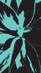 Floral spiky leaf abstract silhouette