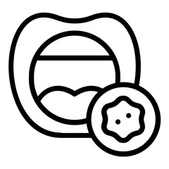 mouth cancer icon line
