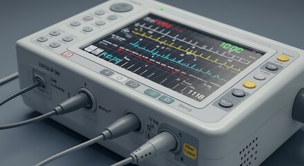 Medical Monitor Displaying Vital Signs and Data Used in Healthcare Settings