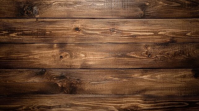 Natural texture of brown wooden planks displayed in an overhead shot. 
