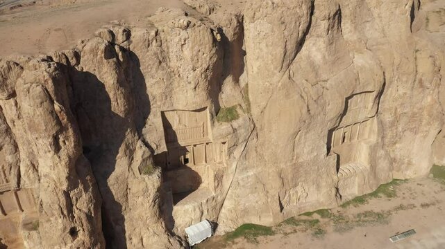 Naqsh-e Rostam is an ancient archeological site and necropolis located about 13 km northwest of Persepolis