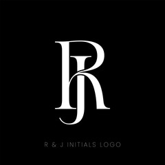 R & J initials logo vector. RJ logo. RJ monogram for wedding