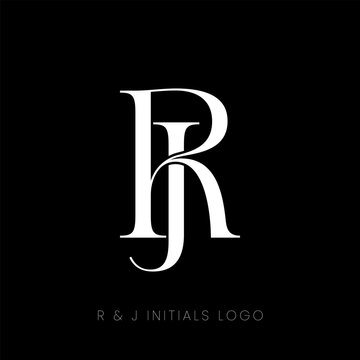 R & J initials logo vector. RJ logo. RJ monogram for wedding