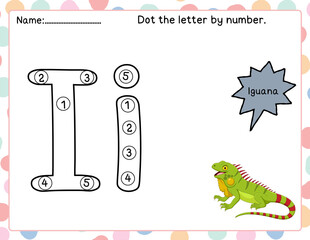 Dot the letter Ii by number from 1 to 5

Kids dot the letter 