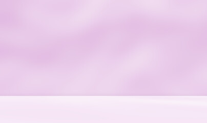 Fototapeta premium Empty pink purple studio room for product presentation with shadow of tree leaves on the wall. Interior concrete wall and floor design backdrop for displaying products. Shadow overlay effect.