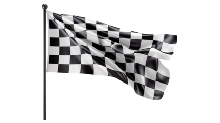 Checkered Racing Flag Dynamic Sport Design, Symbol of Victory and Speed.