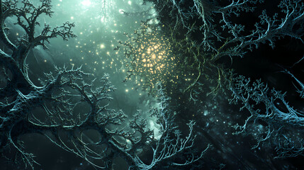 Healing at the core: unlock the secret to body and mind restoration. Fractal Growth. Illustration