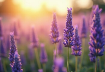 Obraz premium stunning close shot blooming lavender flowers capturing their vibrant purple hues delicate petals breathtaking nature scene, aromatic, beauty, bundle